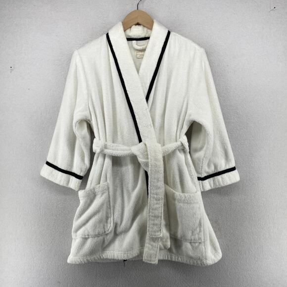 KATE SPADE NEW YORK Robe Womens XS Please Do Not Disturb Terry Belted White - Picture 3 of 15